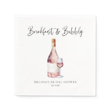 Elegant Pink Breakfast & Bubbly  Napkins