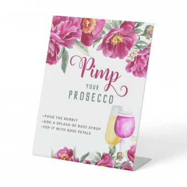 Elegant Pink  Pimp Your Prosecco Bar Pedestal Sign