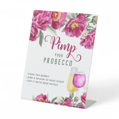 Elegant Pink Bridal Shower Pimp Your Prosecco Bar Pedestal Sign