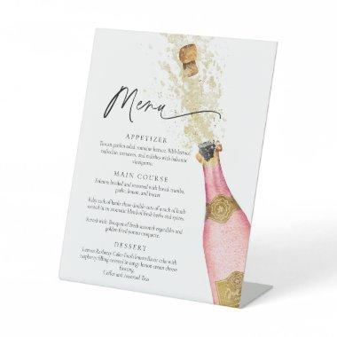 Elegant Pink Champagne Menu Sign