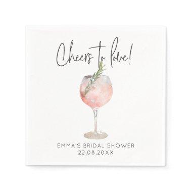 Elegant Pink Cheers to Love Bridal Shower Napkins