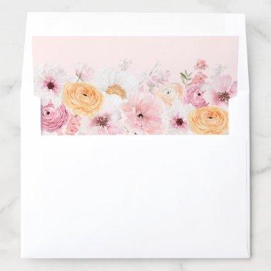 Elegant Pink Floral  Envelope Liner
