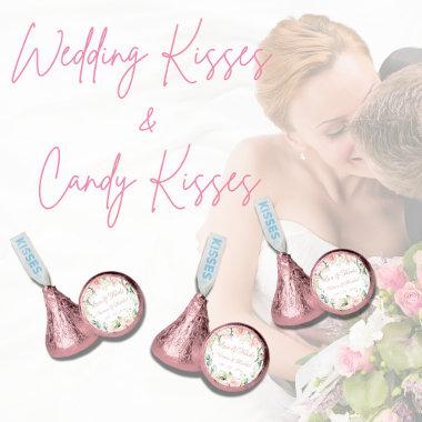 Elegant Pink Floral Watercolor Bridal Shower Hershey®'s Kisses®