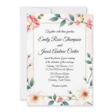 Elegant Pink Floral Wedding  Template