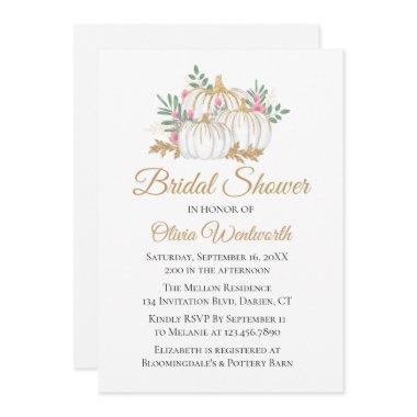 Elegant Pink Gold Pumpkins Fall