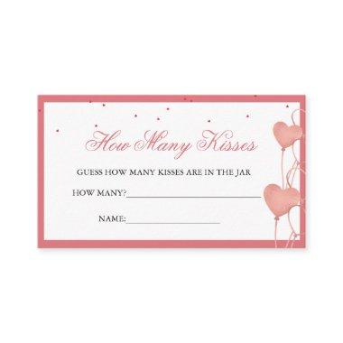 Elegant Pink How Many Kisses Jar Games Bridal Invitations