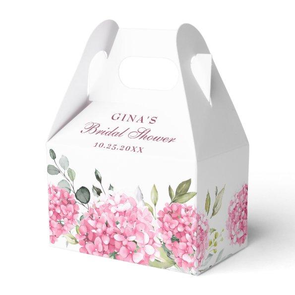 Elegant Pink Hydrangea Eucalyptus Bridal Shower Favor Box