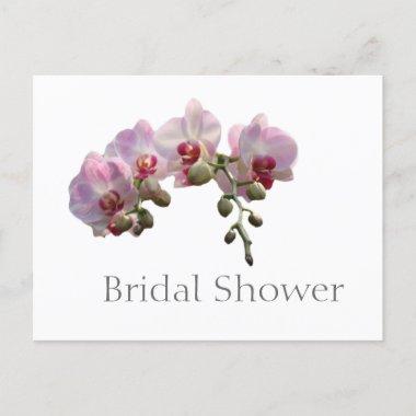 Elegant pink orchid flower bridal shower postInvitations