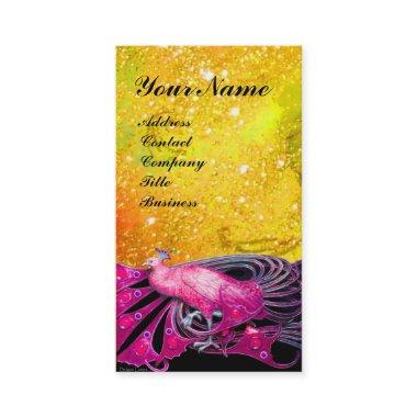 ELEGANT PINK PEACOCK JEWEL IN GOLD SPARKLES BUSINESS
