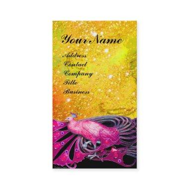 ELEGANT PINK PEACOCK JEWEL IN GOLD SPARKLES BUSINESS Invitations