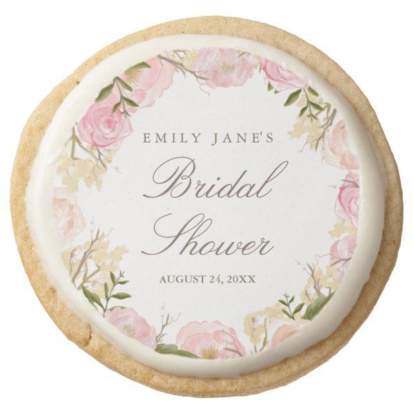 Elegant Pink Rose Bridal Shower Cookies