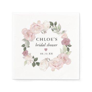 Elegant Pink Rose Floral  Napkins