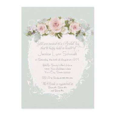 Elegant Pink Roses Succulents  Tea