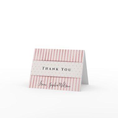 Elegant Pink Stripes Thank You