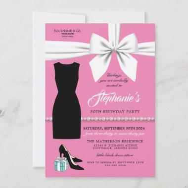 Elegant Pink Trendy Tiffany Birthday Invitations