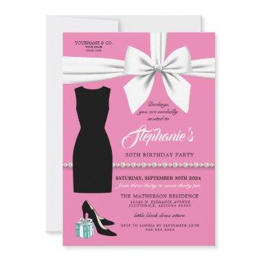 Elegant Pink Trendy Tiffany Birthday Invitations