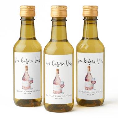 Elegant Pink Vino Before Vows  Favor Wine Label