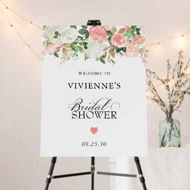 Elegant Pink White Floral Bridal Shower Foam Board