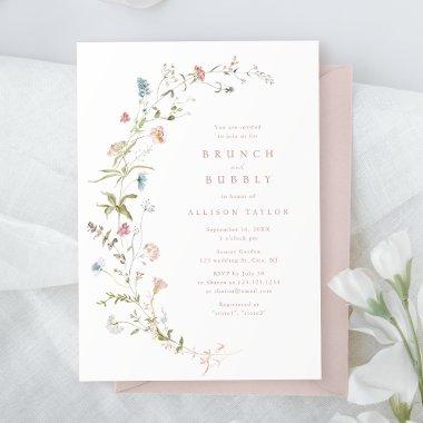 Elegant Pink Wildflower Rustic Boho
