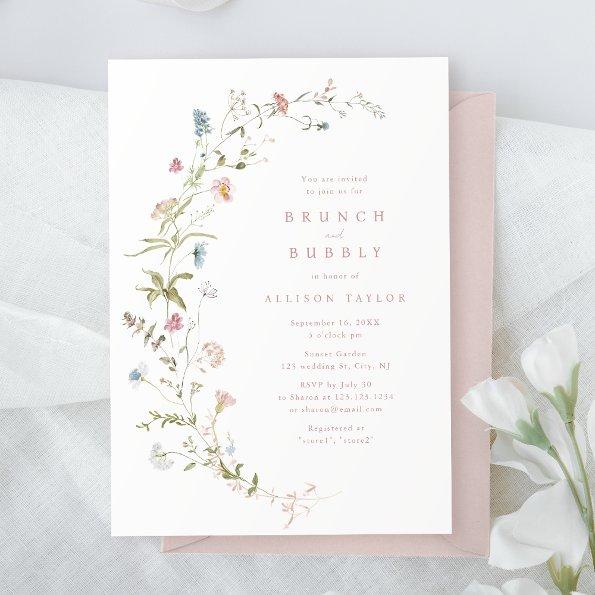 Elegant Pink Wildflower Rustic Boho