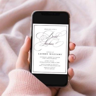 Elegant Plum Purple Calligraphy Bridal Luncheon