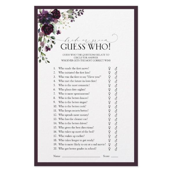 Elegant Plum Purple Floral  Game