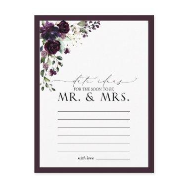 Elegant Plum Purple Floral Watercolor Date Ideas PostInvitations