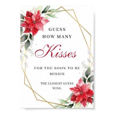 Elegant Poinsettia Guess How Many Bridal Shower Po Poster