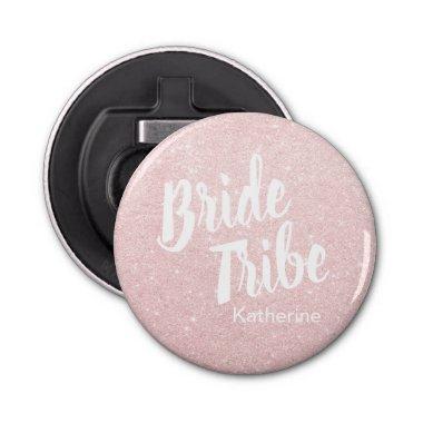 Elegant pretty chick rose gold glitter bride tribe bottle opener