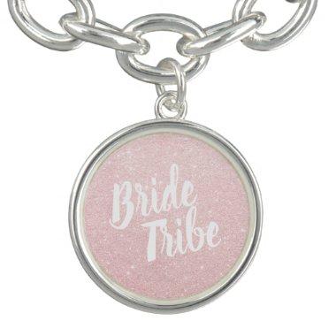 Elegant pretty chick rose gold glitter bride tribe bracelet