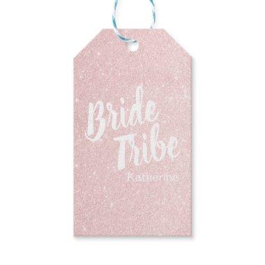 Elegant pretty chick rose gold glitter bride tribe gift tags