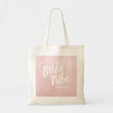 Elegant pretty chick rose gold glitter bride tribe tote bag