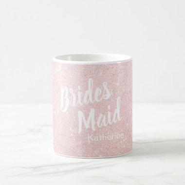 Elegant pretty chick rose gold glitter bridesmaid coffee mug