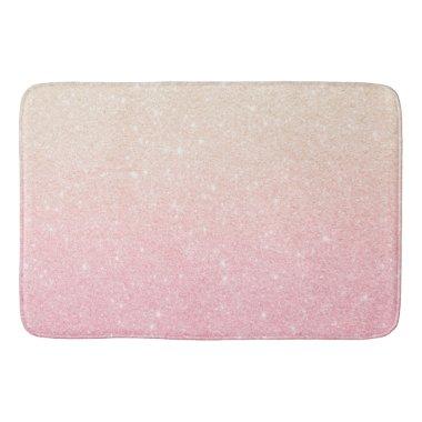 Elegant pretty girly gradient rose gold glitter bath mat