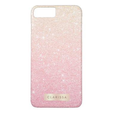 Elegant pretty girly gradient rose gold glitter iPhone 8 plus/7 plus case