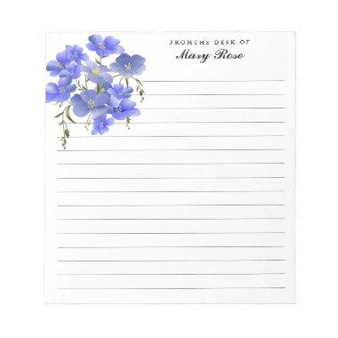 Elegant Pretty Purple Flowers Personalized Notepad
