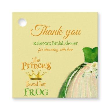 Elegant Princess Frog Bridal Shower Thank you Favor Tags