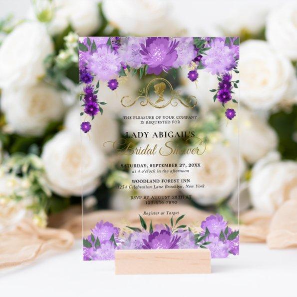 Elegant Purple Floral Victorian  Acrylic