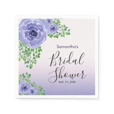 Elegant Purple Flowers | Bridal Shower Napkins