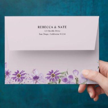 Elegant Purple Lavender Florals  Envelope
