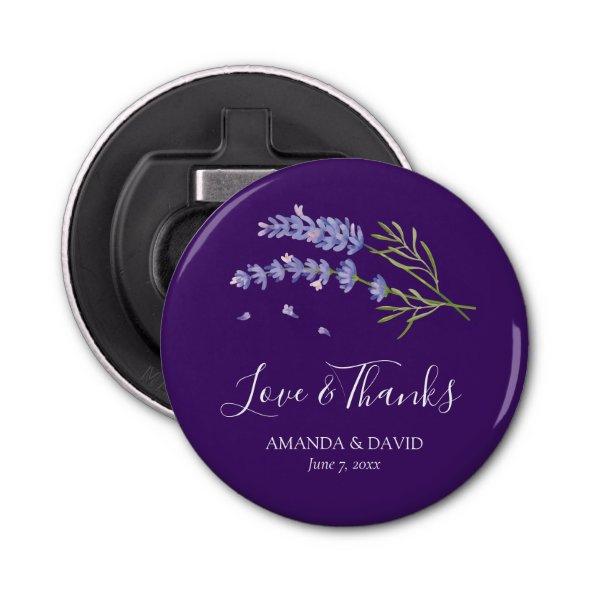 Elegant Purple Lavender Wedding Bridal Shower Bottle Opener
