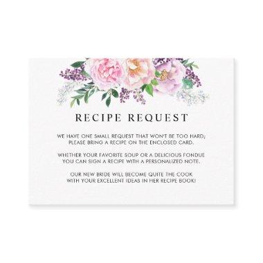 Elegant Purple Pastel Shower / Wedding Recipe Enclosure