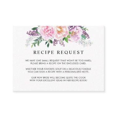 Elegant Purple Pastel Shower / Wedding Recipe Enclosure Invitations