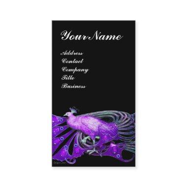 ELEGANT PURPLE PEACOCK ,black Business Invitations