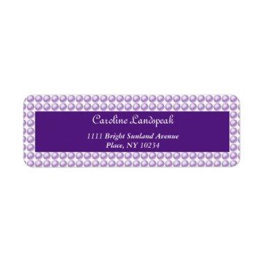 Elegant Purple Pearls address Label