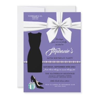 Elegant Purple Trendy Tiffany Birthday Invitations