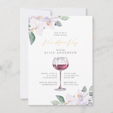 Elegant Purple Vino Before Vows Bridal Shower Invitations