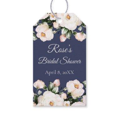 Elegant Purple White Roses Bridal Shower Gift Tags