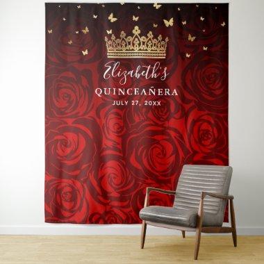 Elegant Quinceanera Photo Backdrop Tapestries