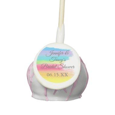 Elegant Rainbow Personalized Lesbian Bridal Shower Cake Pops